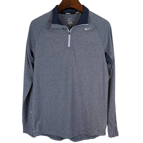 Nike Running Dri-Fit Gray half zip with reflective strips size Medium - Picture 1 of 9